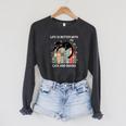 Life Is Better With Cats And Books Cute Cat Lover Raglan Sleeve Sweatshirt Dark Grey Heather