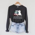 Life Is Better With Coffee Cats And Books Book Lover Raglan Sleeve Sweatshirt Dark Grey Heather Life Is Better With Coffee Cats And Books Book Lover Raglan Sleeve Sweatshirt Dark Grey Heather