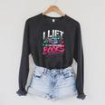 I Lift So I Can Carry More Books Reading Reader Workout Gym Raglan Sleeve Sweatshirt Dark Grey Heather I Lift So I Can Carry More Books Reading Reader Workout Gym Raglan Sleeve Sweatshirt Dark Grey Heather