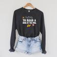 Most Likely To Read a Book By The Pool Raglan Sleeve Sweatshirt Dark Grey Heather