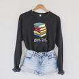 Get Lit Reading Book Raglan Sleeve Sweatshirt Dark Grey Heather