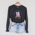 Literacy And Justice For All Book Coquette Bookworm 4th July Raglan Sleeve Sweatshirt Dark Grey Heather