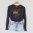 Live Like Book In Florida LGBTQ Rainbow LGBTQIA Pride Raglan Sleeve Sweatshirt Dark Grey Heather Live Like Book In Florida LGBTQ Rainbow LGBTQIA Pride Raglan Sleeve Sweatshirt Dark Grey Heather