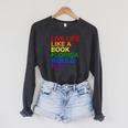 Live Life Like A Book Florida Would Ban Pride Slogan Raglan Sleeve Sweatshirt Dark Grey Heather