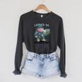 Locked In Meme Book Is Peak Quote Raglan Sleeve Sweatshirt Dark Grey Heather