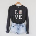 Love Books Book Stack Nerd Literary Readers Distressed Raglan Sleeve Sweatshirt Dark Grey Heather