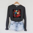 Macaw Reading A Book Raglan Sleeve Sweatshirt Dark Grey Heather Macaw Reading A Book Raglan Sleeve Sweatshirt Dark Grey Heather