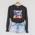 Magazine Letters Read More Books Raglan Sleeve Sweatshirt Dark Grey Heather
