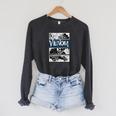 Marvel Venom Comic Book Illustrations Panel Graphic T-Shirt Raglan Sleeve Sweatshirt Dark Grey Heather