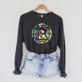 Marvel Widow Retro Comic Book Filled Spy Icon Raglan Sleeve Sweatshirt Dark Grey Heather