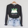 Montessori Learning Teacher Student Reading Books For Men Women Kids Raglan Sleeve Sweatshirt Dark Grey Heather