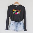 National Read America Shirt United States Read Books Raglan Sleeve Sweatshirt Dark Grey Heather