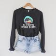 All I Need Is Books & Cats Raglan Sleeve Sweatshirt Dark Grey Heather