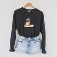 My Needs Are Simple Pug Dog Book Coffee Lover Raglan Sleeve Sweatshirt Dark Grey Heather