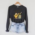 How Many Nights Reading Duck 67 Meme Book Lovers Raglan Sleeve Sweatshirt Dark Grey Heather