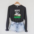 Nope Not a Gamer Bookworm Reader Book Lover For Teens Moms Raglan Sleeve Sweatshirt Dark Grey Heather Nope Not a Gamer Bookworm Reader Book Lover For Teens Moms Raglan Sleeve Sweatshirt Dark Grey Heather