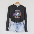 Nothing Beats Reading Book Librarian Rock Paper Scissors Raglan Sleeve Sweatshirt Dark Grey Heather Nothing Beats Reading Book Librarian Rock Paper Scissors Raglan Sleeve Sweatshirt Dark Grey Heather