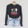 Nothing Beats Reading Rock Paper Scissors Book Lover Library Raglan Sleeve Sweatshirt Dark Grey Heather