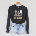 Nothing Beats Reading Rock Paper Scissors Books Lover Raglan Sleeve Sweatshirt Dark Grey Heather