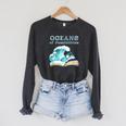 Oceans Of Possibilities Book Waves Summer Reading 2022 For Men Women Kids Raglan Sleeve Sweatshirt Dark Grey Heather