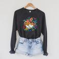 Open Book With Colorful Floral Reading Magic Raglan Sleeve Sweatshirt Dark Grey Heather Open Book With Colorful Floral Reading Magic Raglan Sleeve Sweatshirt Dark Grey Heather