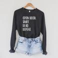 Open Book Sniff Read Repeat T-Shirt Raglan Sleeve Sweatshirt Dark Grey Heather Open Book Sniff Read Repeat T-Shirt Raglan Sleeve Sweatshirt Dark Grey Heather