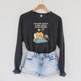 Orange Cat Reading Book 67 Six Seven Meme Raglan Sleeve Sweatshirt Dark Grey Heather