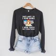 Owl That's What I Do I Read Books I Drink Coffee Raglan Sleeve Sweatshirt Dark Grey Heather