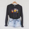 Panda Reading Bear Read Books Cute Raglan Sleeve Sweatshirt Dark Grey Heather