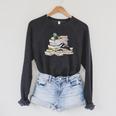 Pigeon Birds And Books Reading Bird Watching Bookworm Raglan Sleeve Sweatshirt Dark Grey Heather