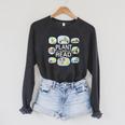 Plant A Seed Read Summer Reading 2026 Cute Farm Tractor Book Raglan Sleeve Sweatshirt Dark Grey Heather