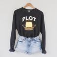 Plot It Builds Character Book Reading Raglan Sleeve Sweatshirt Dark Grey Heather