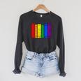 Pride Flag Books Bookish Rainbow Queer Reader Gay Writer Raglan Sleeve Sweatshirt Dark Grey Heather