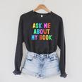 Published Author Squad Writing Crew Ask Me About MY BOOK Raglan Sleeve Sweatshirt Dark Grey Heather