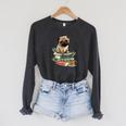 Pug Dog Reading Book Coffee Read Books Be Kind Stay Weird Raglan Sleeve Sweatshirt Dark Grey Heather Pug Dog Reading Book Coffee Read Books Be Kind Stay Weird Raglan Sleeve Sweatshirt Dark Grey Heather