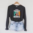 Raccoon Smutty Book Lover Spicy Romance Novels Women's Raglan Sleeve Sweatshirt Dark Grey Heather Raccoon Smutty Book Lover Spicy Romance Novels Women's Raglan Sleeve Sweatshirt Dark Grey Heather