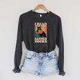 I Read Banned Books Cat Reader Bookworm Raglan Sleeve Sweatshirt Dark Grey Heather