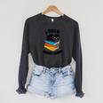 I Read Banned Books Tshirt Cat Reader Bookworm Women Raglan Sleeve Sweatshirt Dark Grey Heather