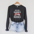 Read Banned Books Literary Rebel Style Raglan Sleeve Sweatshirt Dark Grey Heather