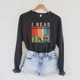 I Read Banned Books Reader Bookworm Raglan Sleeve Sweatshirt Dark Grey Heather