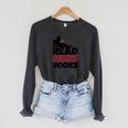 I Read Banned Books Banned Books Week Reading Women Raglan Sleeve Sweatshirt Dark Grey Heather