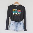 Read Books Be Kind Stay Weird Booklover And Book Reader Raglan Sleeve Sweatshirt Dark Grey Heather
