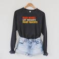 Read Books Lift Weights Fight Fascists Reading Humor Raglan Sleeve Sweatshirt Dark Grey Heather