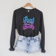 Read More Books Reading Bookworm Book Reader Teacher Men Women Kids Raglan Sleeve Sweatshirt Dark Grey Heather