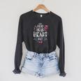 Read Your Heart Out Book Lover Reading Teacher Raglan Sleeve Sweatshirt Dark Grey Heather