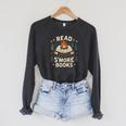 Read S'More Books Cute Campfire Reading Book Lovers Raglan Sleeve Sweatshirt Dark Grey Heather