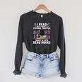 I Read So I Don't Choke People Save A Life Send Books Cat For Men Women Raglan Sleeve Sweatshirt Dark Grey Heather