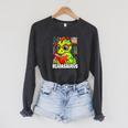 Readasaurus Reading Dinosaur Book Reader Bookworm Raglan Sleeve Sweatshirt Dark Grey Heather Readasaurus Reading Dinosaur Book Reader Bookworm Raglan Sleeve Sweatshirt Dark Grey Heather