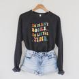 Reader-TShirt So Many Books Little Time Nerd Bookaholic Raglan Sleeve Sweatshirt Dark Grey Heather