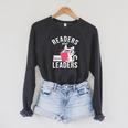 Readers Are Leaders Book Reading Raglan Sleeve Sweatshirt Dark Grey Heather Readers Are Leaders Book Reading Raglan Sleeve Sweatshirt Dark Grey Heather